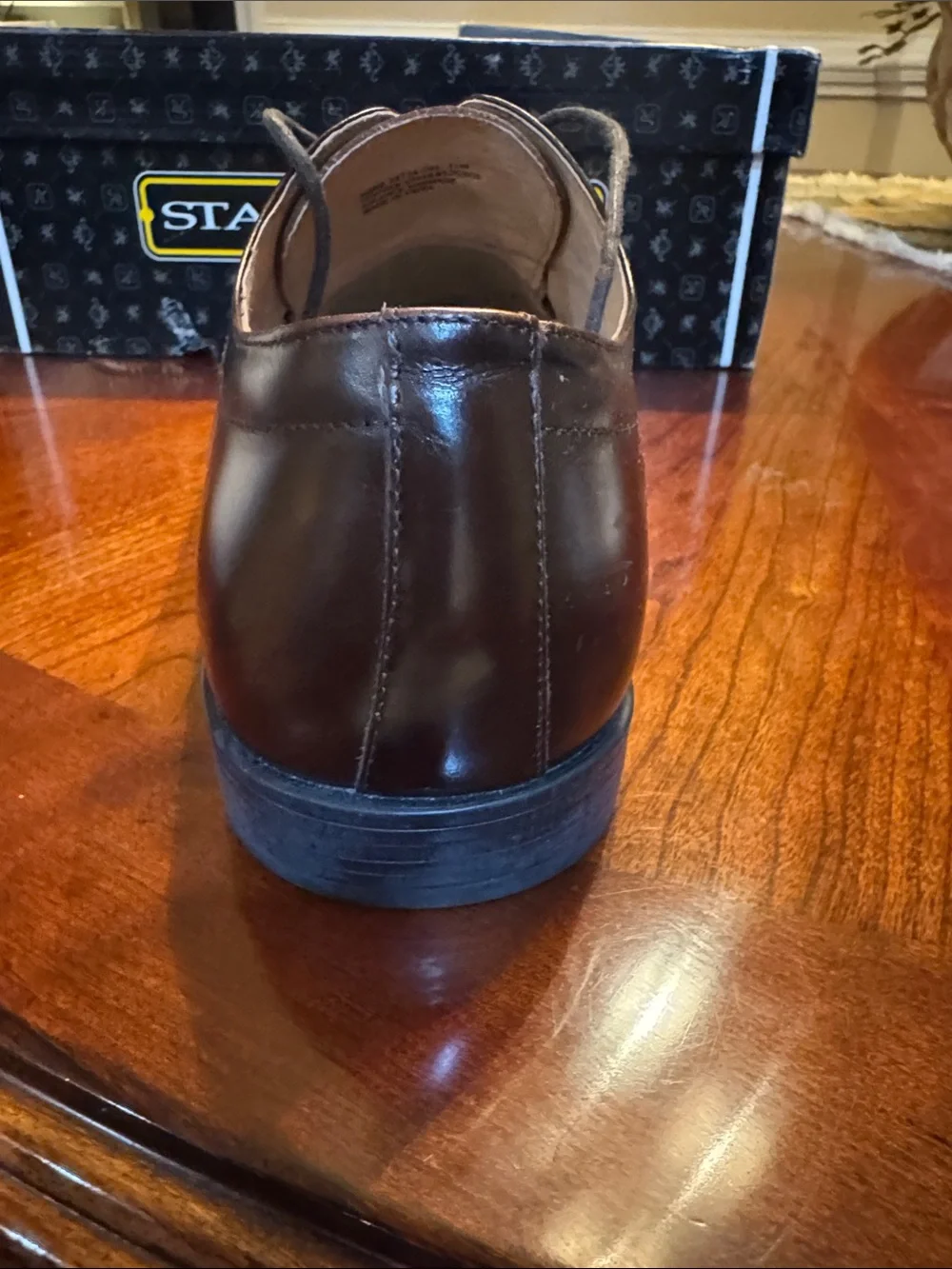Stacy Adams Brown Leather Derby Lace-Up Dress Shoe